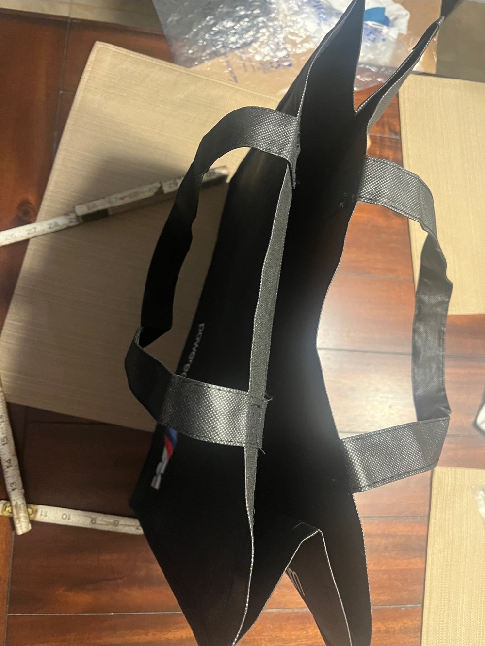 Item 71. BMW Black Tote Bag with M Tricolor Logo - Picture 3 of 4